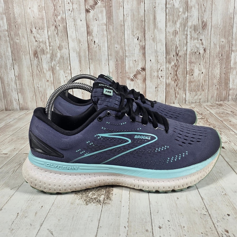Brooks Glycerin 19 Womens Running Shoes Navy Purple Teal 1203431B473 Size 8.5